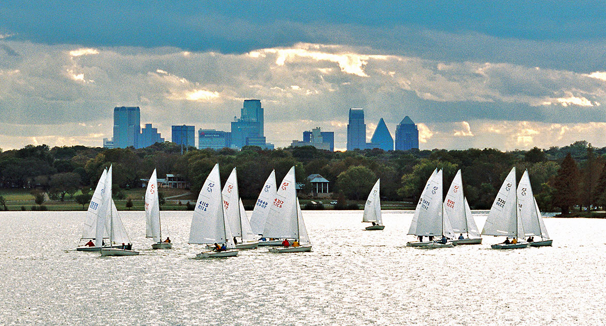 White Rock Lake Sailboats Dallas Skyline